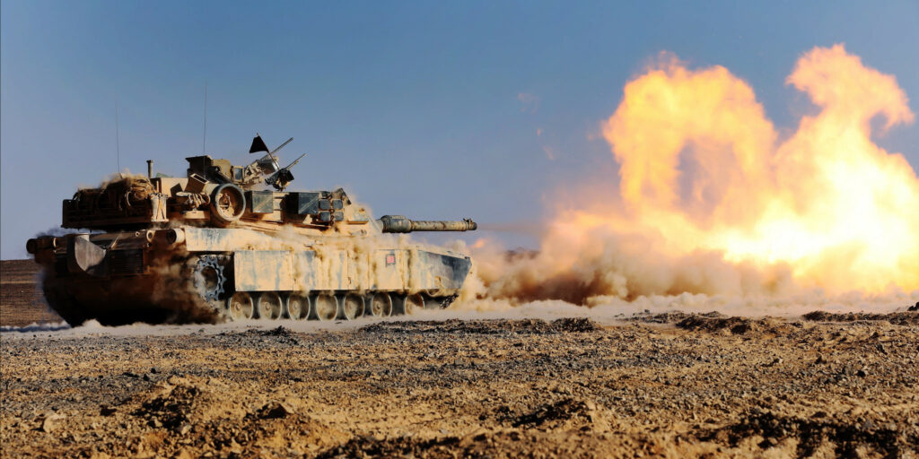 M1 Abrams tank firing