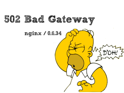 Homer simson doh 502 bad gateway