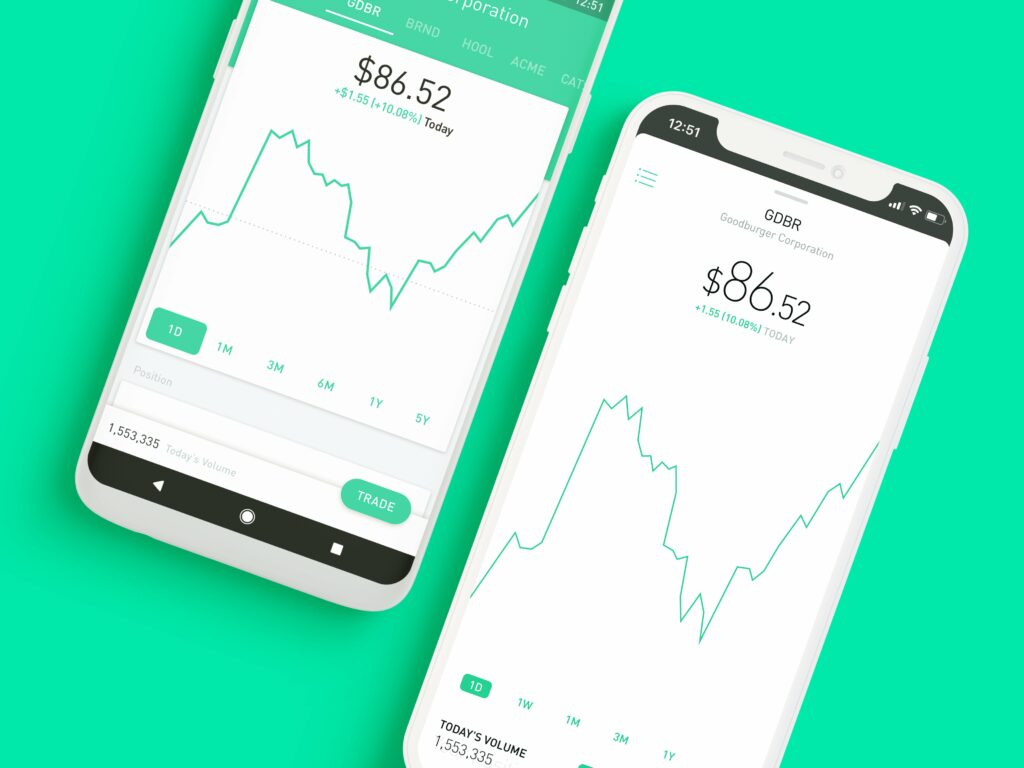 Robinhood on an android (left) and iphone (right)